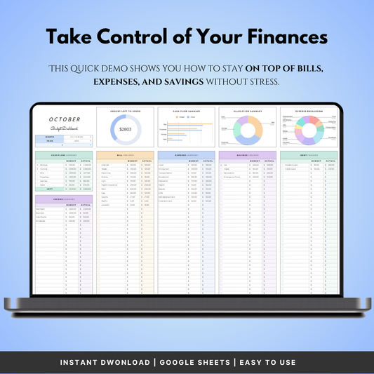 Monthly Budget Tracker Google Sheets template