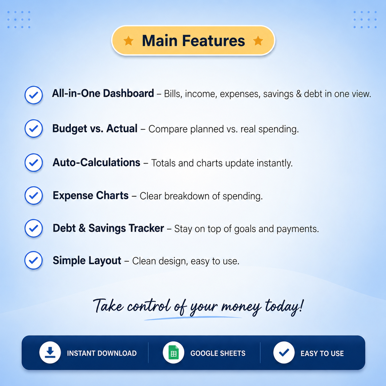 Simple Budget Tracker For Google Sheets