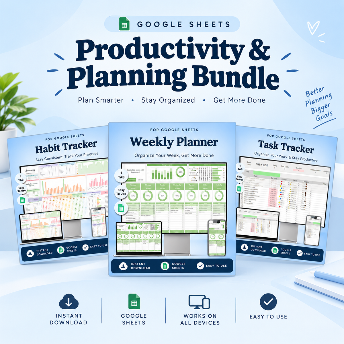 Productivity & Planning Google Sheets Templates GigaSheets
