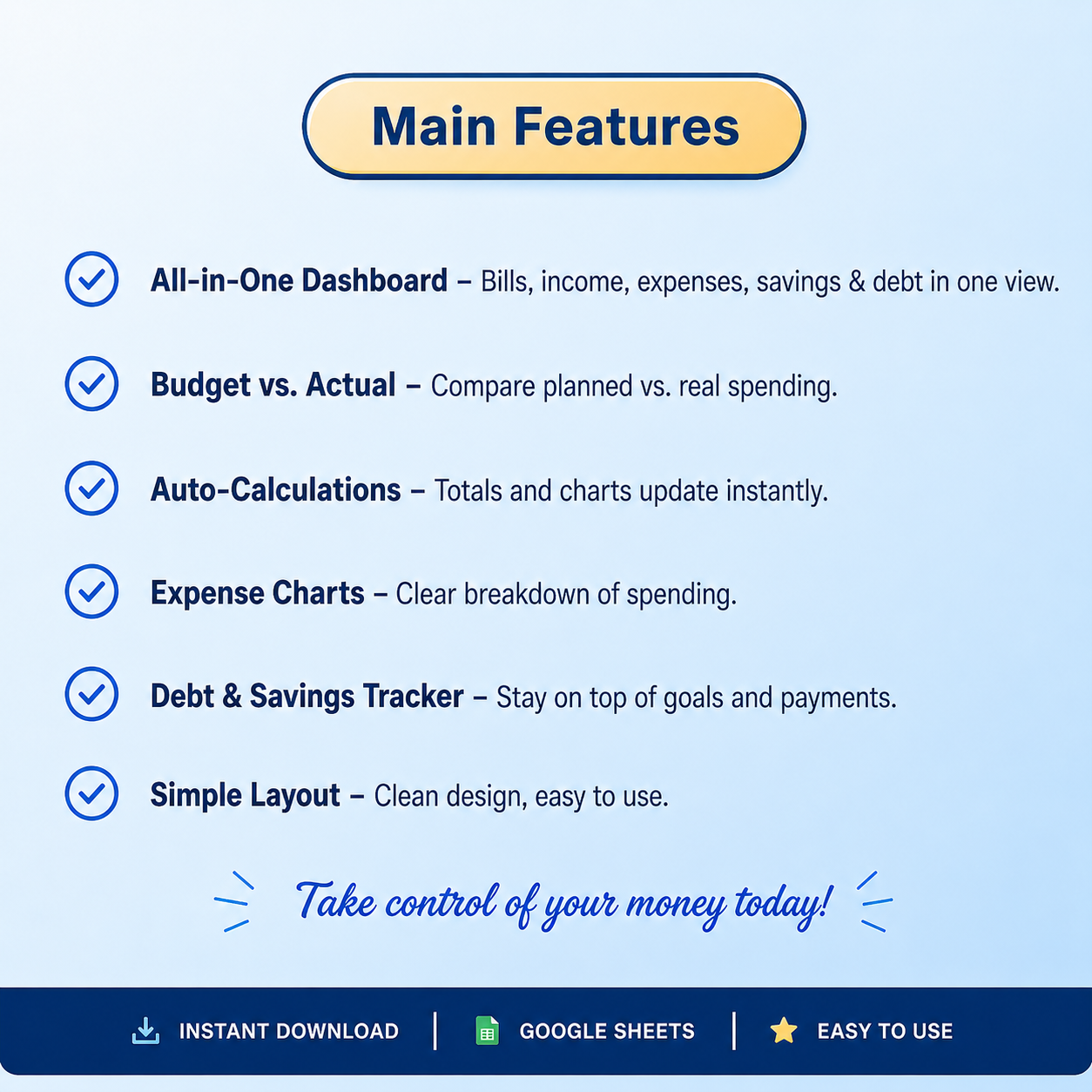 Simple Budget Tracker For Google Sheets