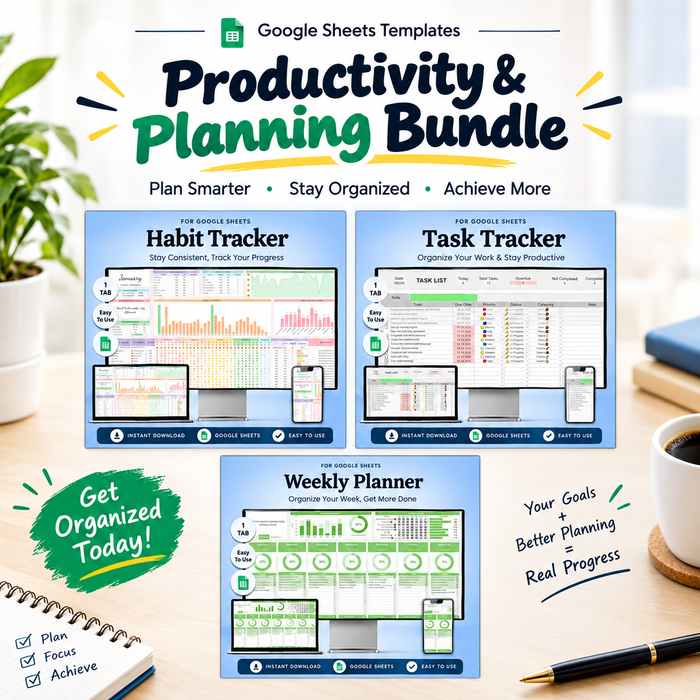 Productivity & Planning Google Sheets Templates GigaSheets