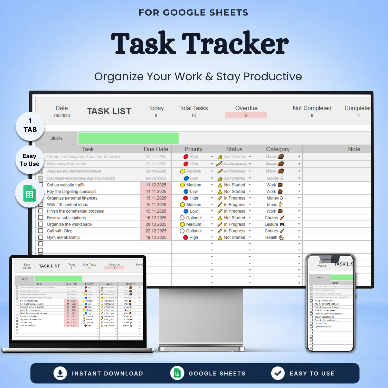 Task Tracker For Google Sheets