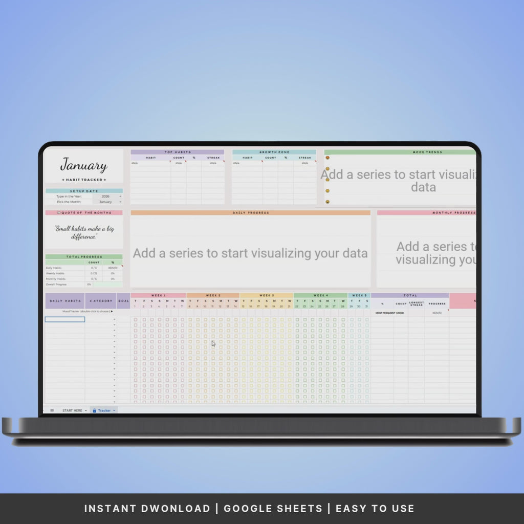 ADHD Habit Tracker For Google Sheets