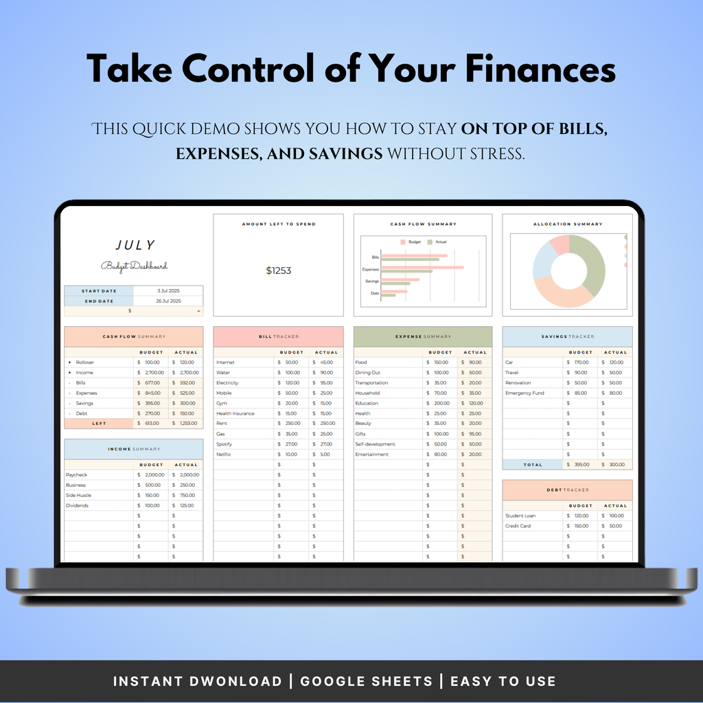 Simple Budget Tracker V2 Spreadsheet